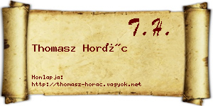 Thomasz Horác névjegykártya